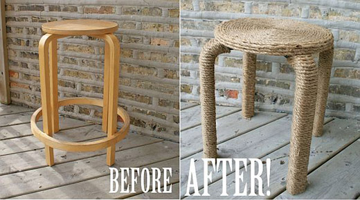 毛糸や麻ヒモを使って、簡単に空き瓶や椅子など身時かなモノをおしゃれなインテリアにする方法！